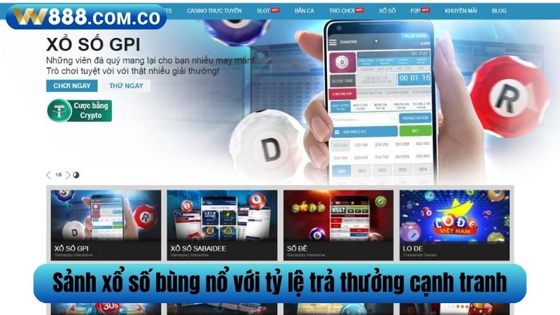 Sảnh xổ số bùng nổ với tỷ lệ trả thưởng cạnh tranh
