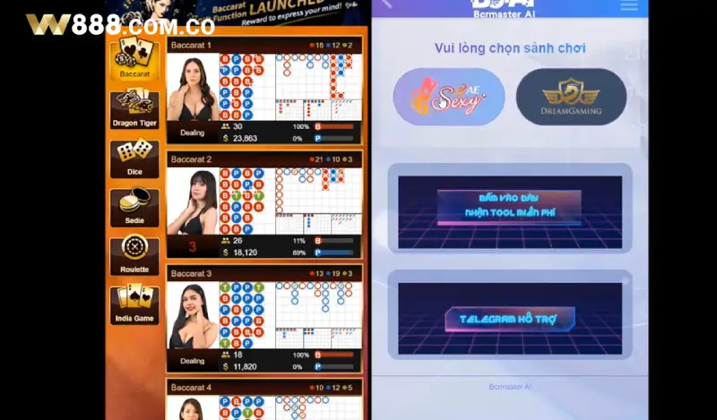 Có nhiều loại Tool chơi baccarat