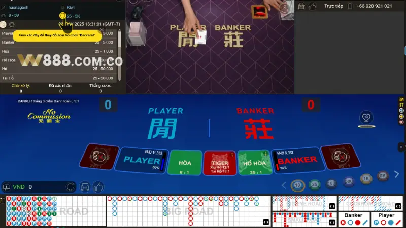 Nhiều cửa cược trong baccarat