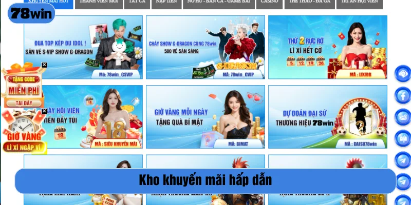 Khuyến mãi đa dạng cho mọi thành viên 78win